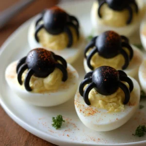 Spider Deviled Eggs For Halloween
