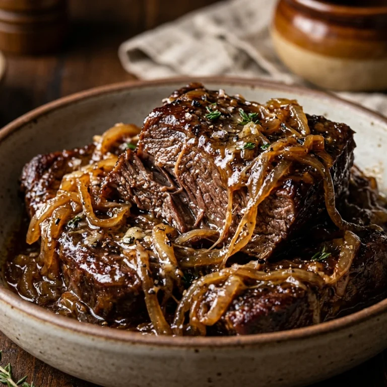 4-Ingredient French Onion Crock Pot Pot Roast