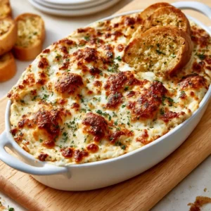 Baked Garlic Bread Dip | Thanksgiving Appetizer