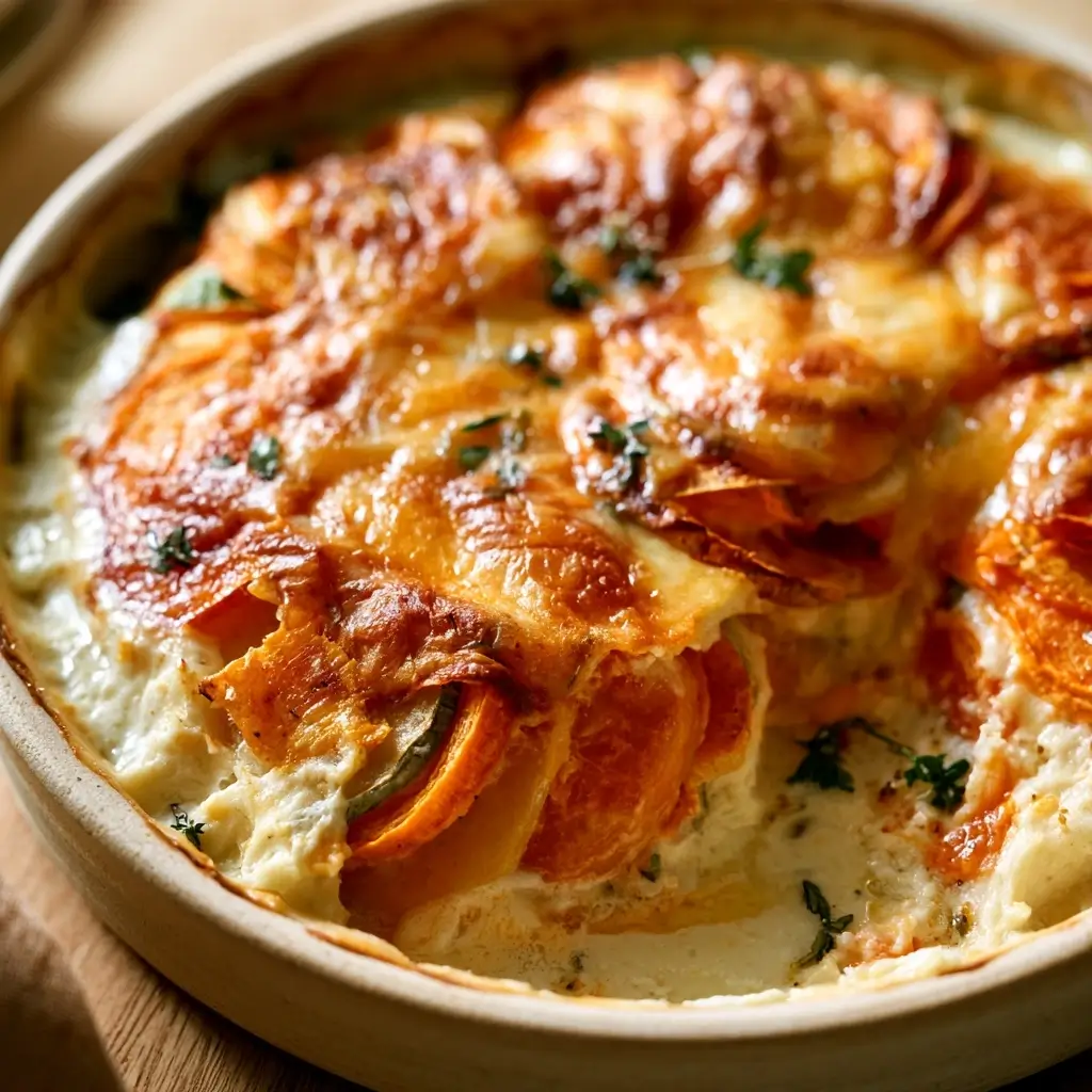Cheesy Root Vegetable Gratin