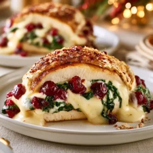 Cranberry & Spinach Stuffed Chicken With Brie