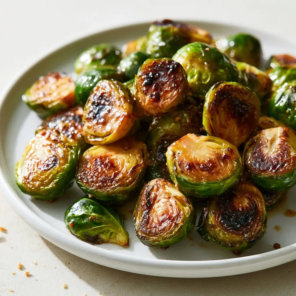 Crispy Brussels Sprouts With Maple Mustard Glaze