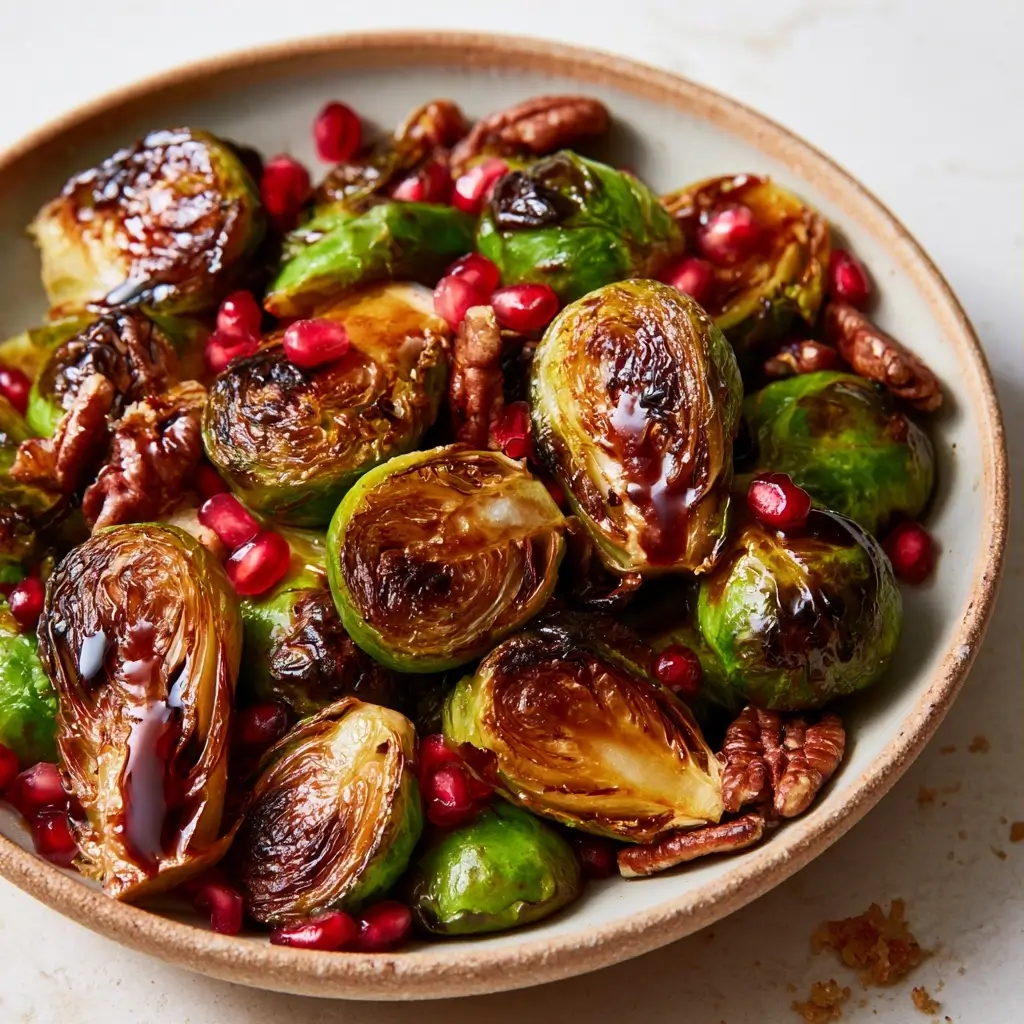 Maple Balsamic Roasted Brussels Sprouts | Thanksgiving Side Dishes