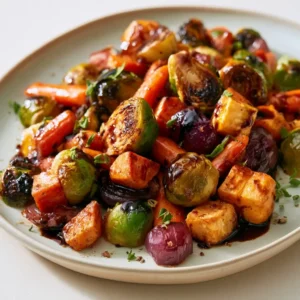 Roasted Autumn Vegetables With Balsamic Glaze Fall Side Dish