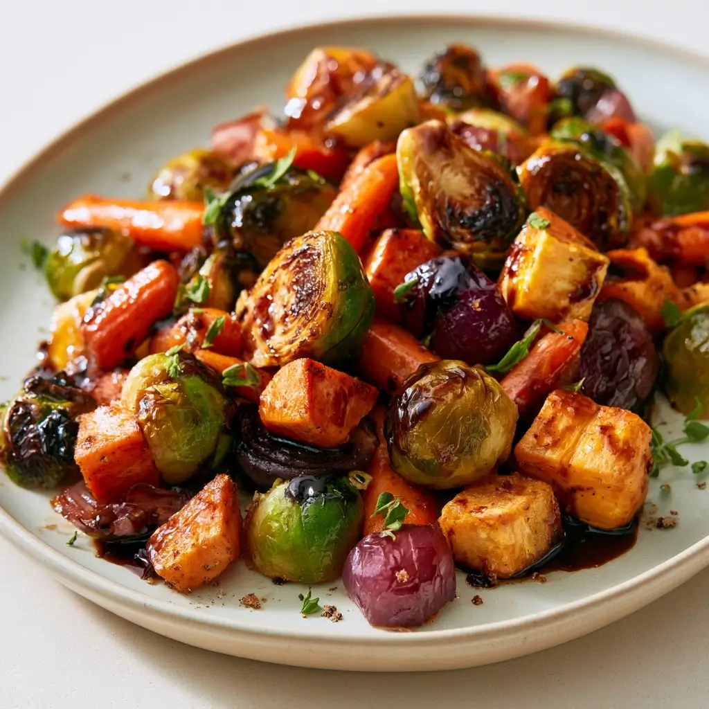 Roasted Autumn Vegetables With Balsamic Glaze Fall Side Dish