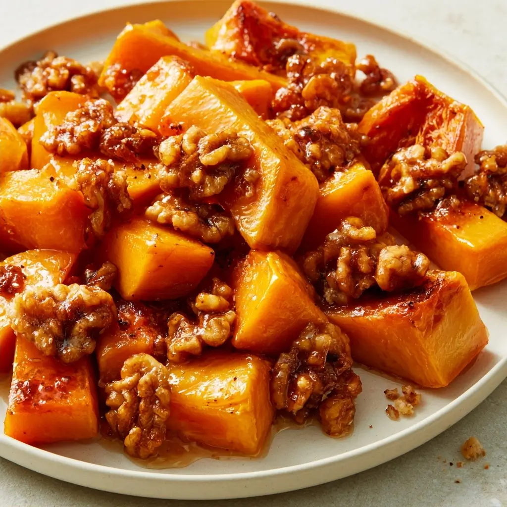 Roasted Butternut Squash With Candied Walnuts