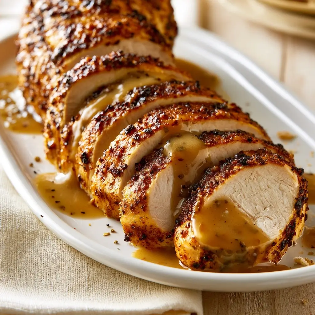 Spiced Rubbed Turkey Tenderloin With Gravy Recipe | Thanksgiving Turkey Tenderloin
