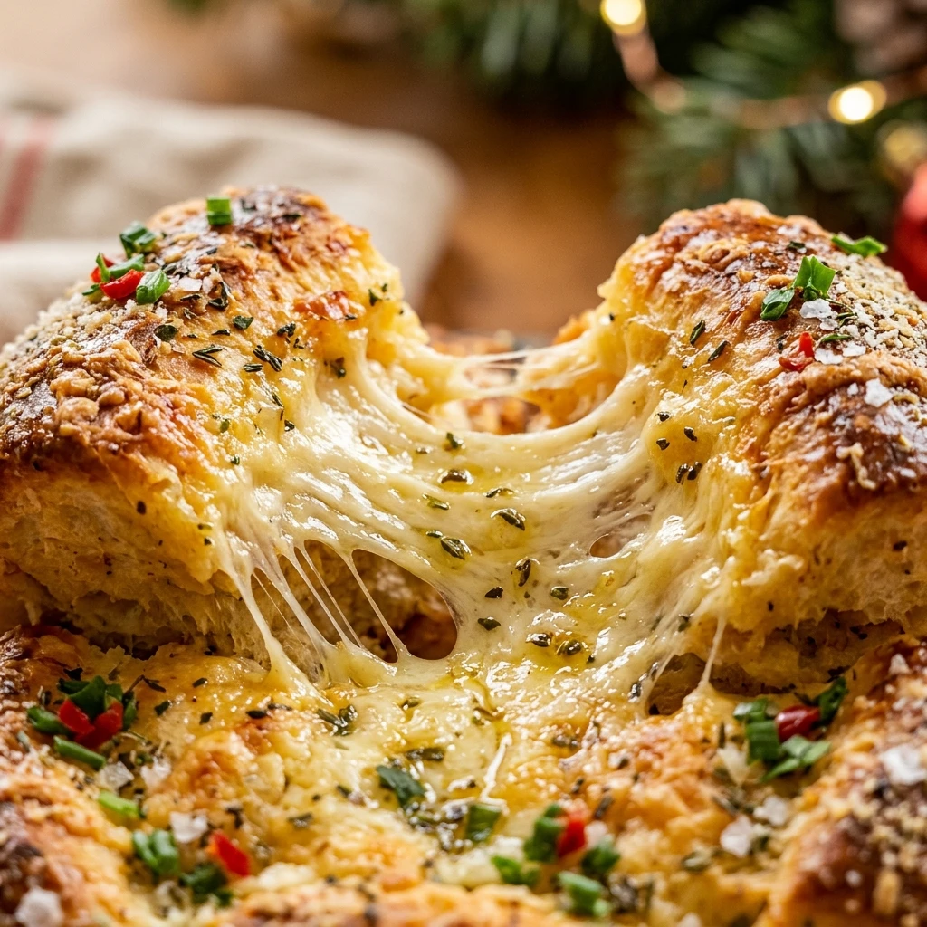 Cheesy Pull Apart Christmas Bread