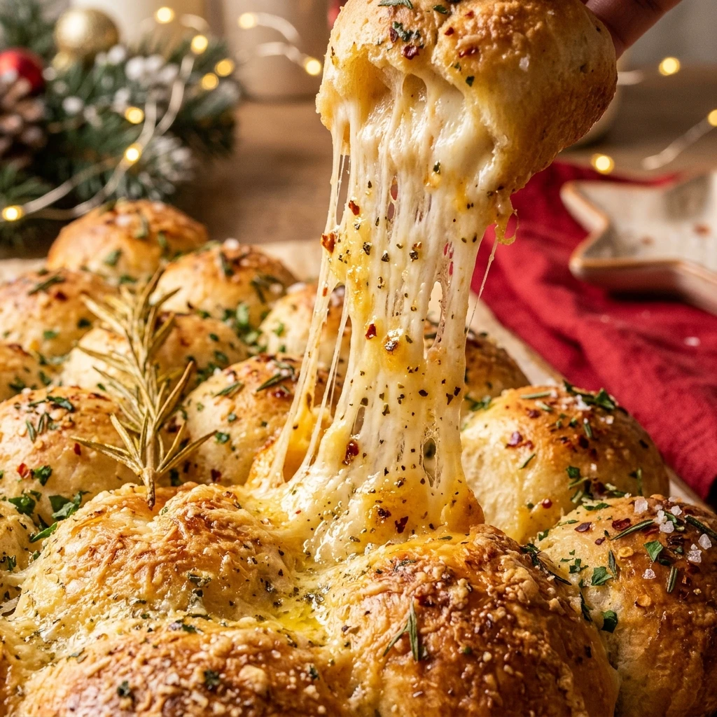Cheesy Pull-Apart Christmas Tree Bread