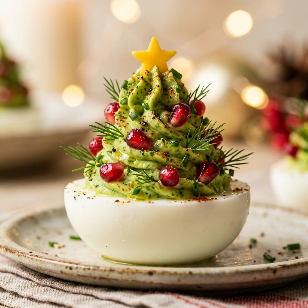 Christmas Tree Deviled Eggs