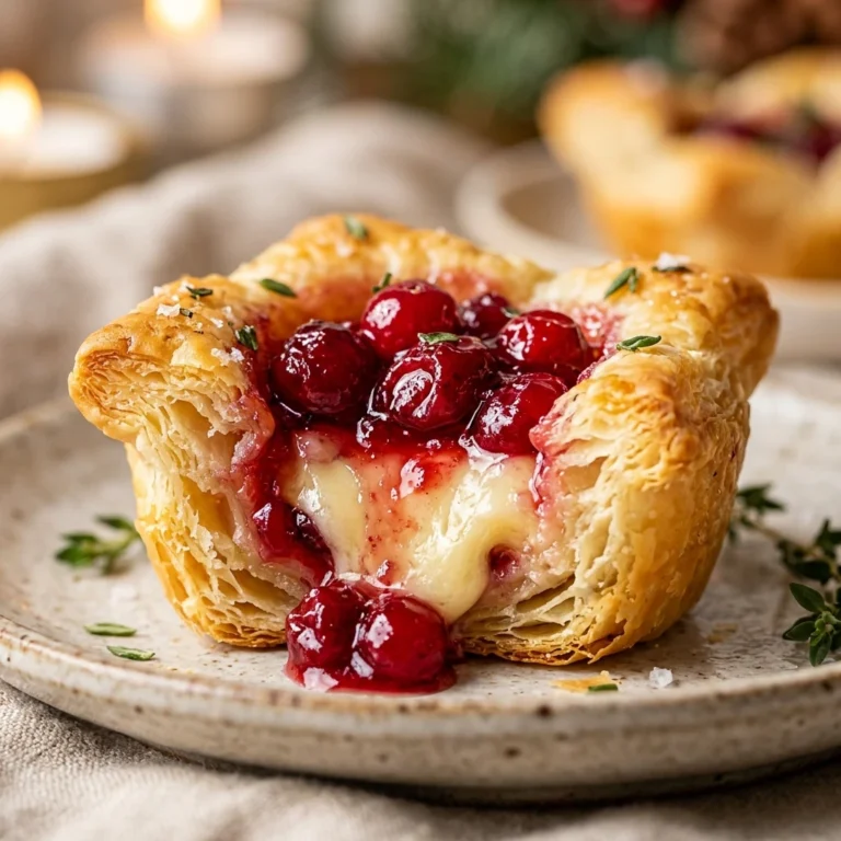 Cranberry-Brie Holiday Puff Pastry Bites