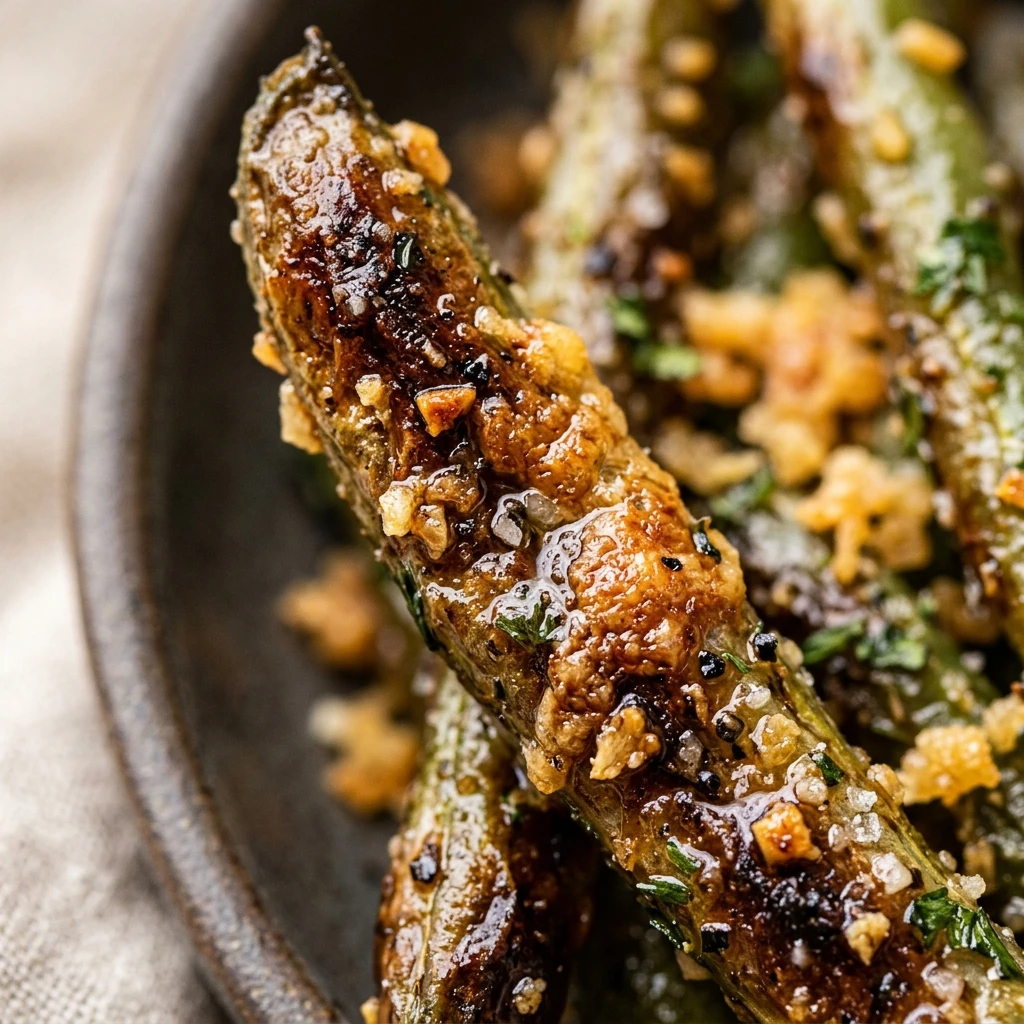 Crispy Garlic Parmesan Roasted Green Beans