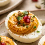 Festive Pumpkin Deviled Eggs