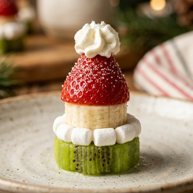 Grinch-Inspired Santa Hat Fruit Bites