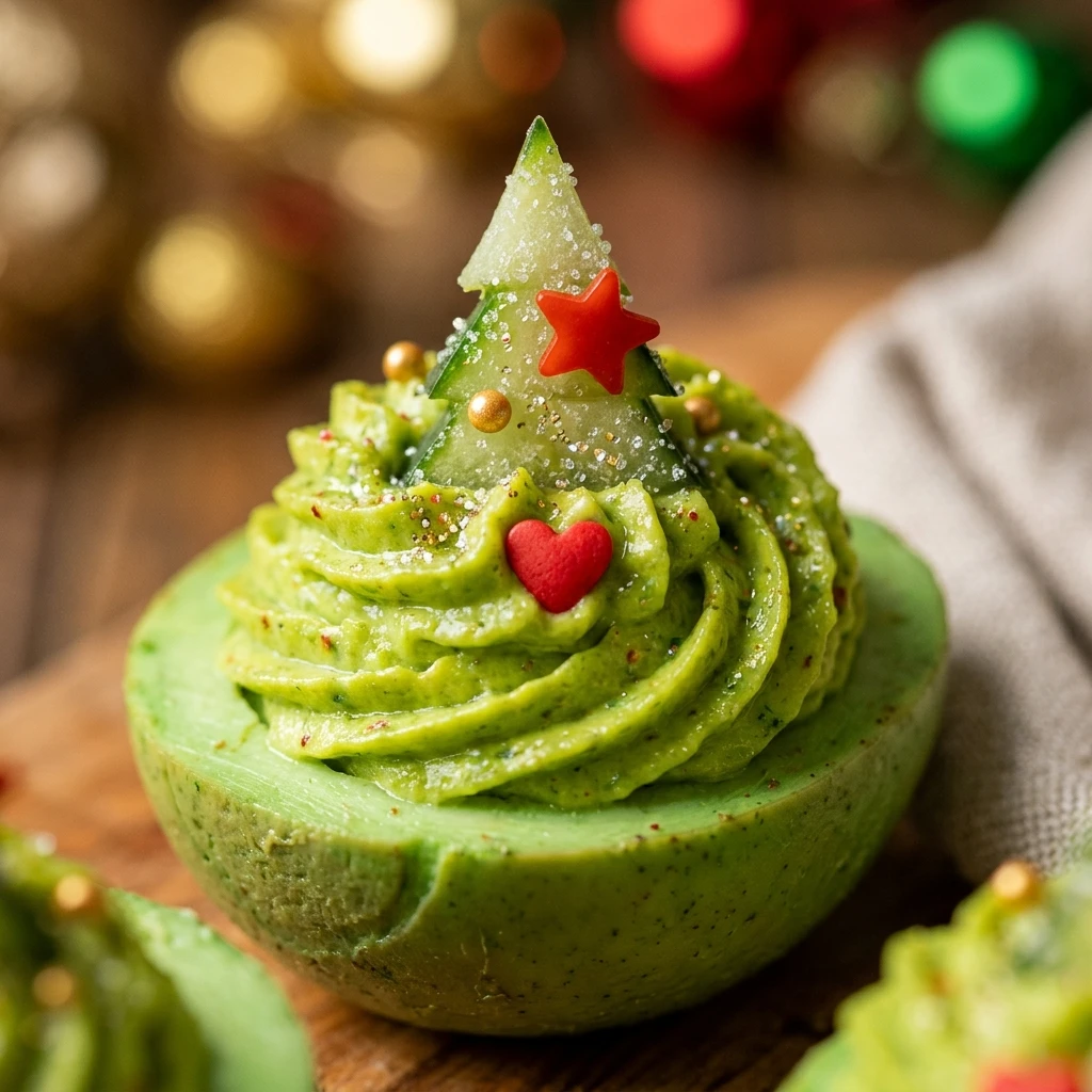 Grinch Themed Deviled Eggs