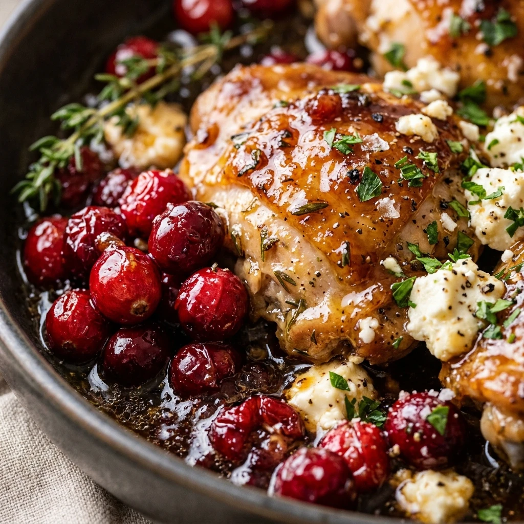 Honey Cranberry Chicken Bake with Feta Cheese