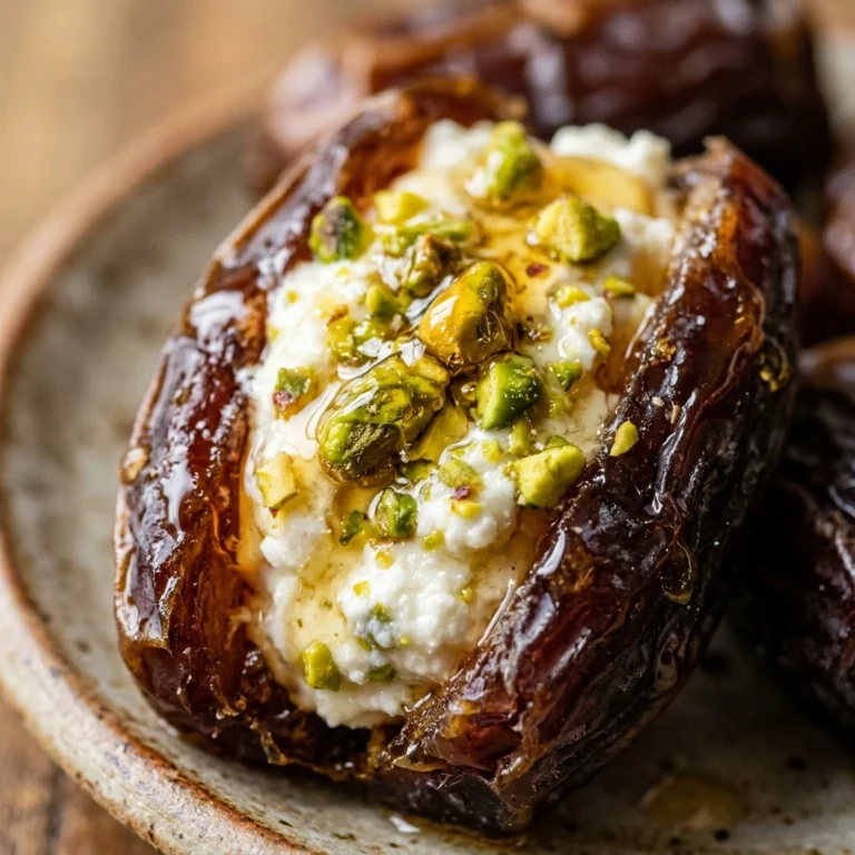 Honey Pistachio Ricotta Stuffed Dates