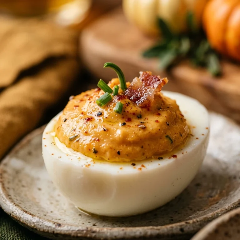 Pumpkin Deviled Eggs Thanksgiving Appetizer