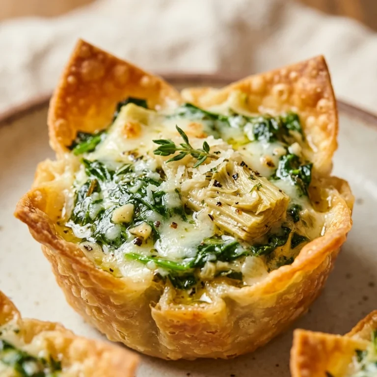 Spinach Artichoke Wonton Cups