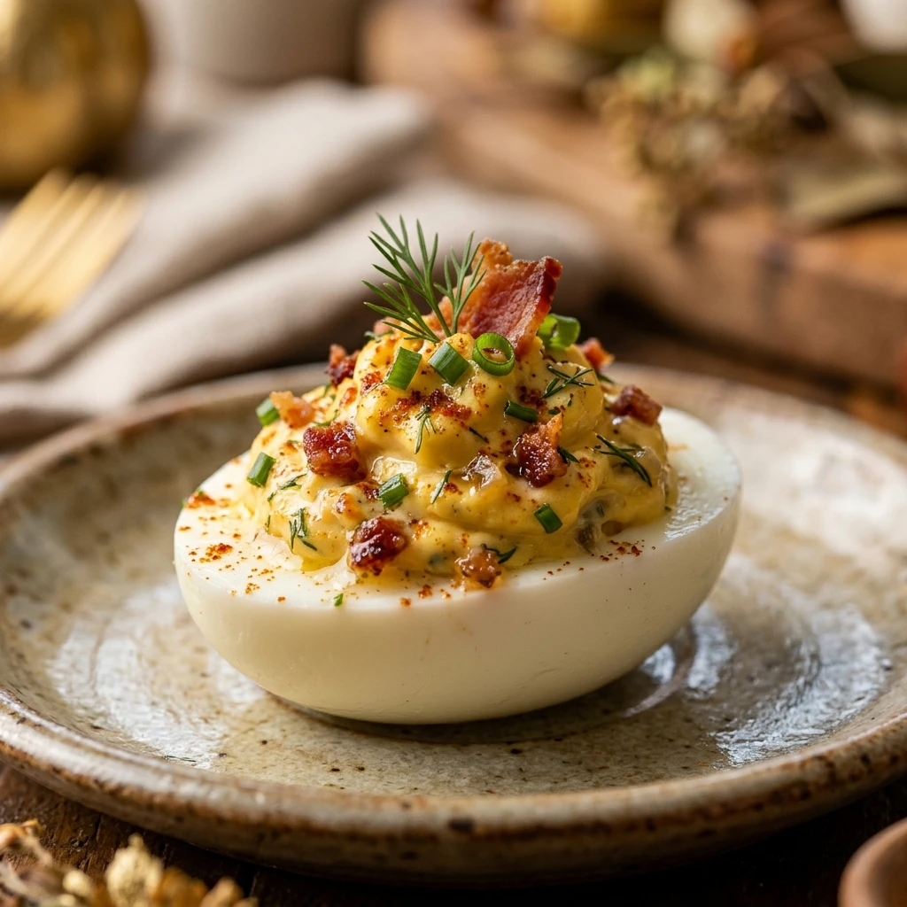 Thanksgiving Deviled Eggs Appetizer